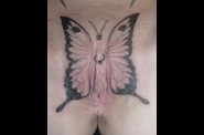 Black Butterfly Pussy Tattoo