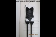 BUSTIER-STRING-BAS NOIRS