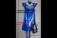 COMBINAISON RESILLE-ROBE-STING BLEU