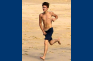 Footing plage Justin Bieber