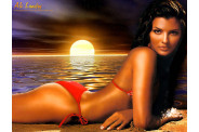 ZZ  Ali Landry Celebrity Female Red String Bikini Total Sun