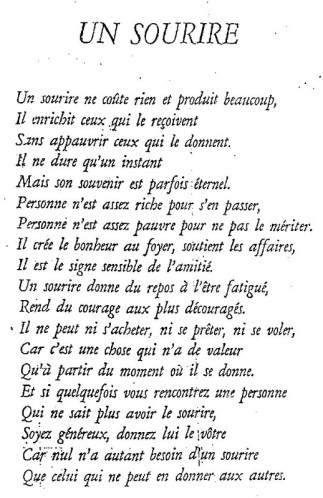 Poem 20Sourire