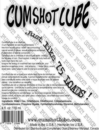 cum shot lube 75 loads 4 oz