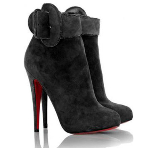 Christian Louboutin Booties Trottinette Suede Ankle Black