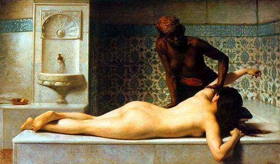 le massage (Bernard Debat-Ponsan, huile 1883)