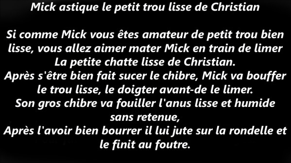 Mick astique le petit trou lisse de Christian