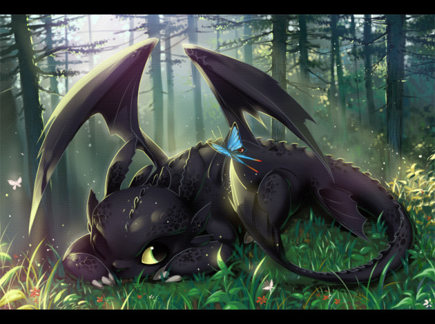 Toothless nap by MelloLover