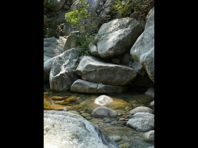 La rivière de la vallée de la restonica en Corse