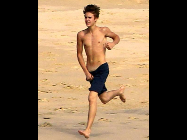 Footing plage Justin Bieber