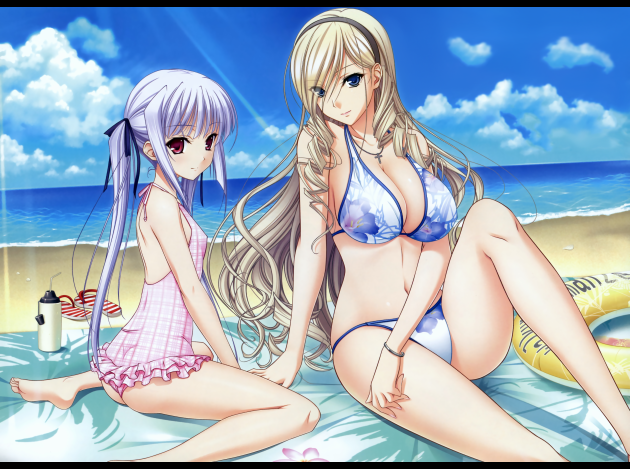 blondes boobs bikini blue eyes red lolicon huge desktop 336