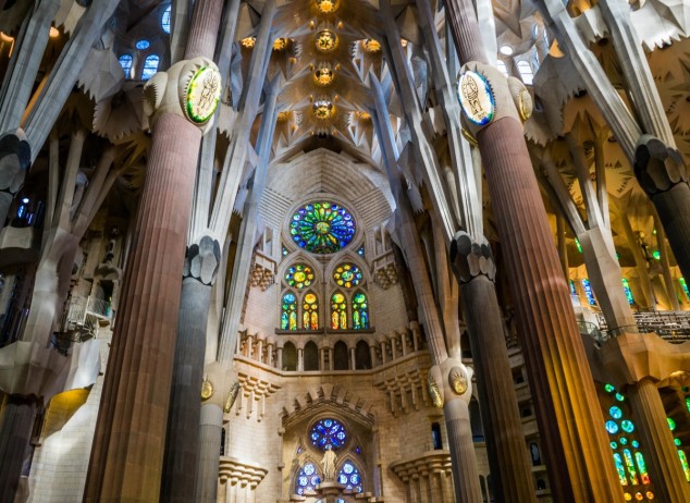 sagrada familia cathedral barcelona spain stained glass chu