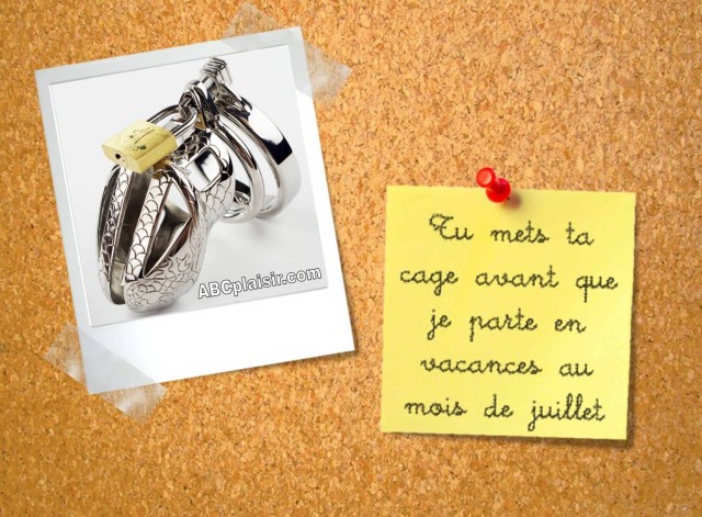 Tu mets ta cage de chastete pour mes vacances
