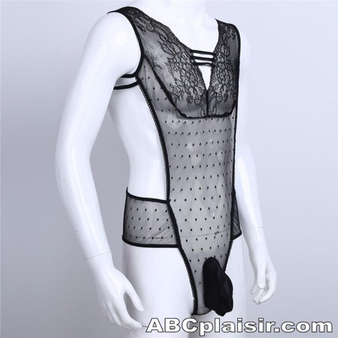 Body à dentelle pour homme féminin (4)