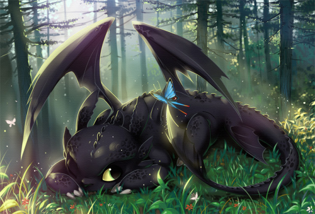 Toothless nap by MelloLover