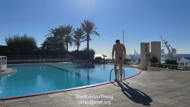 ManExhibInThong - 2015 octobre - Monaco Cap d Ail - Piscine