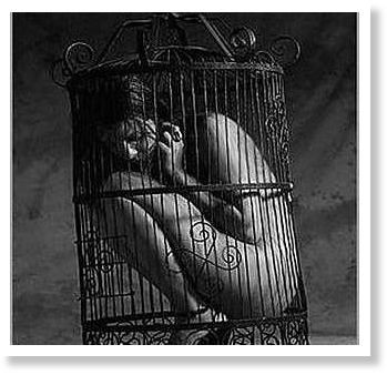 woman in cage