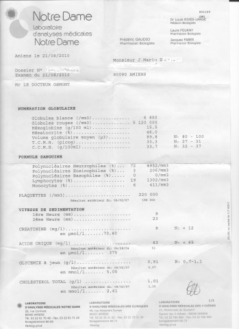 Test HIV J-M recto flou