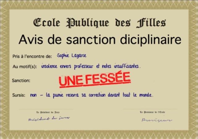 Avis de sanction