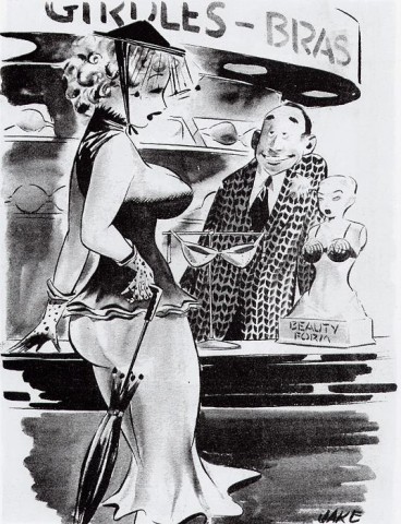 pin up bourgeoise dans son magasin de beauté