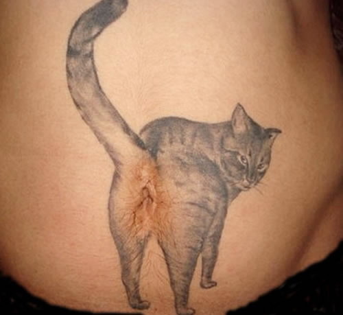 cats ass tattoo