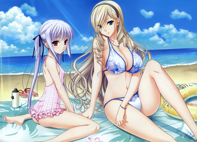 blondes boobs bikini blue eyes red lolicon huge desktop 336