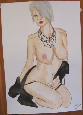 AQUARELLE déshabillé noir (2)