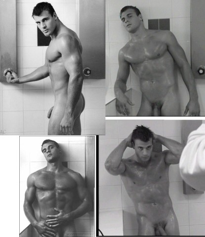 [xave's best gay pics] Nude rugby boy in the shower, 4 view