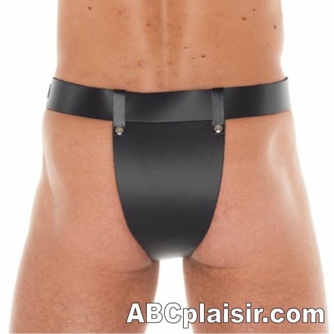 Ceinture de chasteté en cuir avec sac à pénis 2
