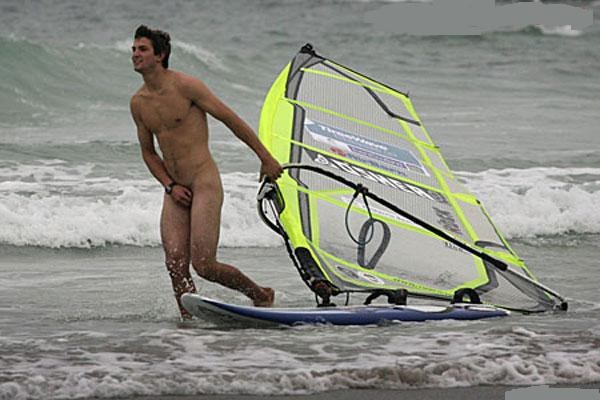 nude windsurfer
