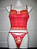 Ensemble 99855 string et caraco rouge et jaune recto
